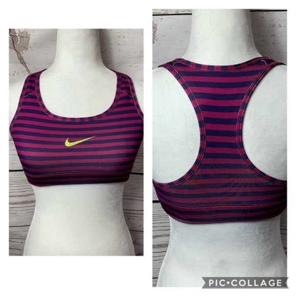 Nike Pro Dri Fit Stripe Sports Bra - Picture 1 of 4